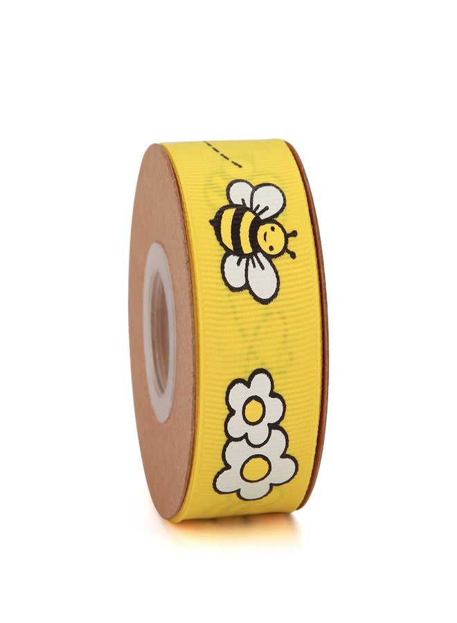 Meseey Bee & Flower Grosgrain Ribbon Yellow Black White for Gift Wrapping,Party Decoration,Hair Bows,All Crafting and Sewing (4 Rolls bee Set) - Image 4